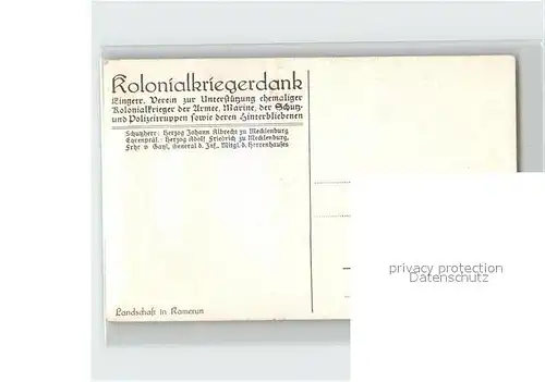 AK / Ansichtskarte Kamerun Afrika Landschaft Kolonialkriegerdank Kuenstlerkarte  Kat. Afrika