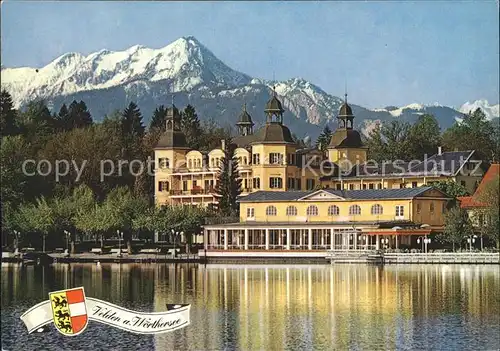 AK / Ansichtskarte Velden Woerther See Alpenseebad Velden mit Schloss und Mittagskogel Kat. Velden am Woerther See