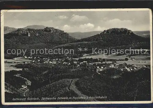 AK / Ansichtskarte Gohrisch Panorama mit Papststein und Gohrischstein Elbsandsteingebirge Kat. Gohrisch