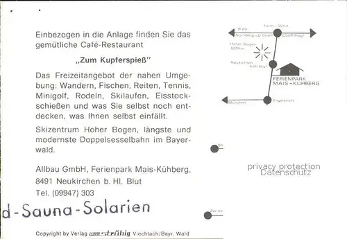 AK / Ansichtskarte Neukirchen Heilig Blut Ferienpark Mais Kuehberg Cafe Restaurant Zum Kupferspiess Kat. Neukirchen b.Hl.Blut