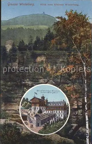 AK / Ansichtskarte Grosser Winterberg Blick vom Kleinen Winterberg Berghotel / Bad Schandau /Saechsische Schweiz-Osterzgebirge LKR