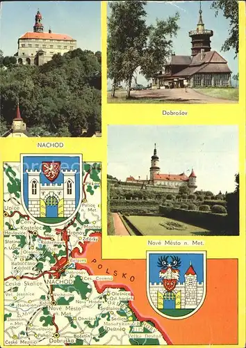 AK / Ansichtskarte Nachod Tschechien Dobrosov Nove Mesto n Met Landkarte Kat. Nachod