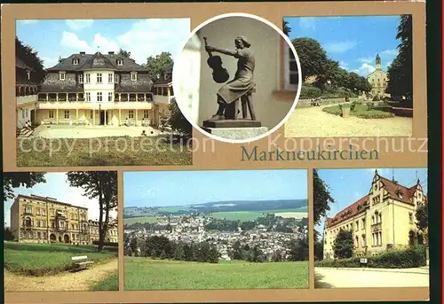 AK / Ansichtskarte Markneukirchen Musikinstrumentenmuseum Plastik Geigenbauer Rathaus Lutherplatz Musikschule Kat. Markneukirchen