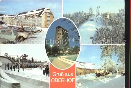 AK / Ansichtskarte Oberhof Thueringen FDGB Erholungsheime Dimitroff und Rennsteig Schanze Bobbahn Crawinklerstrasse Kat. Oberhof Thueringen