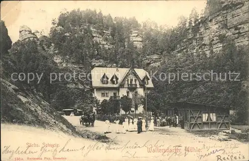 AK / Ansichtskarte Porschdorf Waltersdorfer Muehle Polenztal Felsen Elbsandsteingebirge Kat. Porschdorf