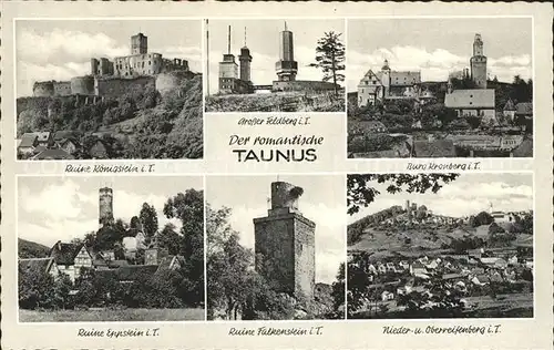 AK / Ansichtskarte Taunus Region Ruine Koenigstein Gr Feldberg Burg Kronberg Ruine Eppstein Ruine Falkenstein Nieder und Oberreifenberg