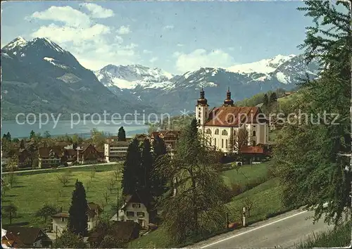 AK / Ansichtskarte Sarnen Pfarrkirche Sarnersee Alpen Kat. Sarnen