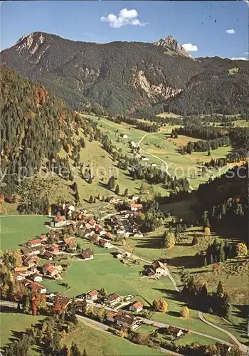 AK / Ansichtskarte Unterjoch Panorama mit Allgaeuer Alpen Fliegeraufnahme Kat. Bad Hindelang