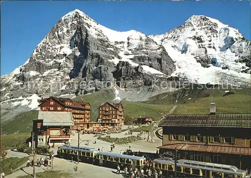 AK / Ansichtskarte Kleine Scheidegg Wengen Berghotel Restaurant Eisenbahn Eiger Moench Berner Alpen Kat. Scheidegg Kleine