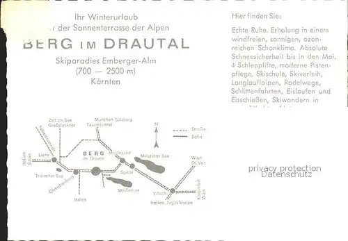 AK / Ansichtskarte Berg Drautal Skiparadies Emberger Alm Pferdeschlitten Kat. Berg im Drautal