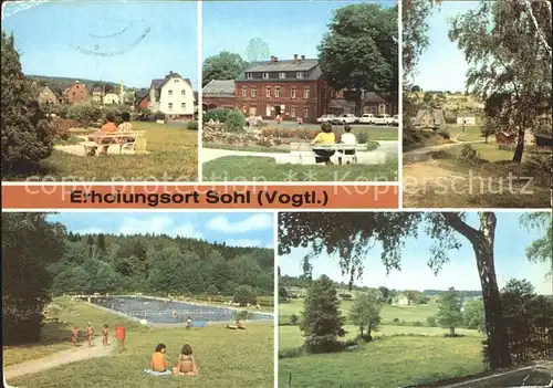 AK / Ansichtskarte Sohl Bad Elster Teilansichten Park Hotel Freibad Landschaft Kat. Bad Elster