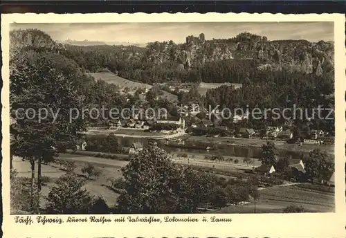 AK / Ansichtskarte Rathen Saechsische Schweiz mit Talwaechter Lokomotive und Lamm Kat. Rathen Sachsen