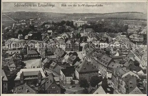 AK / Ansichtskarte Schneeberg Erzgebirge Panorama Blick von der St Wolfgang Kirche Kat. Schneeberg