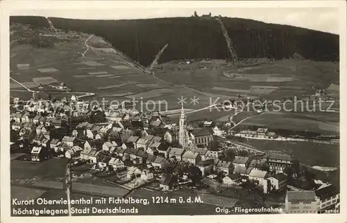 AK / Ansichtskarte Oberwiesenthal Erzgebirge Fichtelberg Fliegeraufnahme Kat. Oberwiesenthal