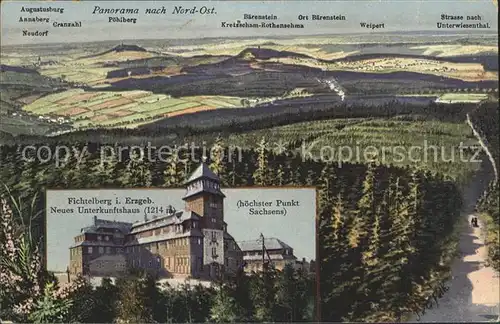 AK / Ansichtskarte Oberwiesenthal Erzgebirge mit Poehlberg Baerenstein Unterwiesenthal Fichtelberg Unterkunftshaus Kat. Oberwiesenthal