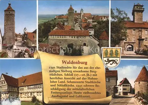 AK / Ansichtskarte Waldenburg Wuerttemberg Turm Burg Torbogen Schloss Geschichte Kat. Waldenburg
