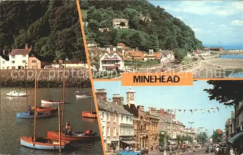 AK / Ansichtskarte Minehead West Somerset Boote Strand Hafen Kat. West Somerset