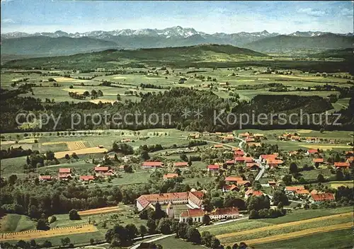 AK / Ansichtskarte Wessobrunn Jugendkurheim Kloster Alpenkette Fliegeraufnahme Kat. Wessobrunn
