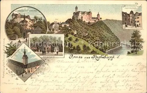AK / Ansichtskarte Rochsburg Schloss Pulverturm Treppenhaus Torhaus Litho Kat. Lunzenau