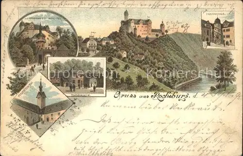 AK / Ansichtskarte Rochsburg Schloss Pulverturm Treppenhaus Torhaus Litho Kat. Lunzenau