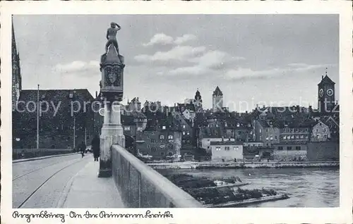 AK / Ansichtskarte Regensburg Steinerne Bruecke mit Brueckenmaennlein / Regensburg /Regensburg LKR