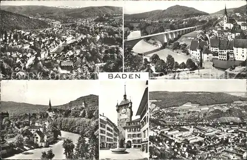 AK / Ansichtskarte Baden AG Panorama Bruecke Altstadt Stadtturm Kat. Baden