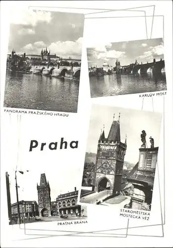 AK / Ansichtskarte Praha Prahy Prague Karluv Most Prazskeho Hradu Prasna Brana  Kat. Praha