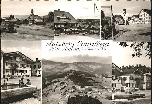 AK / Ansichtskarte Sulzberg Vorarlberg Ortsansicht mit Kirche Brunnen Alpenpanorama Kat. Sulzberg