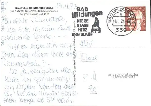 AK / Ansichtskarte Reinhardshausen Sanatorium Reinhardsquelle Kurhaus Kat. Bad Wildungen