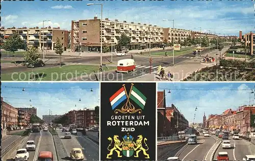 AK / Ansichtskarte Rotterdam Strassenpartien Wappen Fahnen Kat. Rotterdam