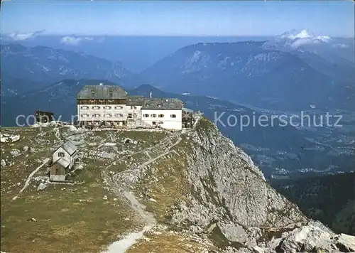 AK / Ansichtskarte Watzmannhaus Berghaus Tiefblick vom Hocheck Anstieg Fernsicht Alpenpanorama Kat. Berchtesgaden
