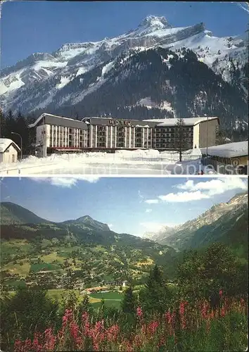 AK / Ansichtskarte Les Diablerets Aigle Hotel Eurotel im Winter Alpen Sommerpanorama Kat. Les Diablerets