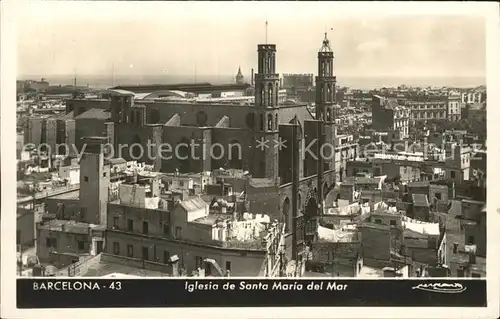 AK / Ansichtskarte Barcelona Cataluna Iglesai de Santa Maria del Mar Kat. Barcelona
