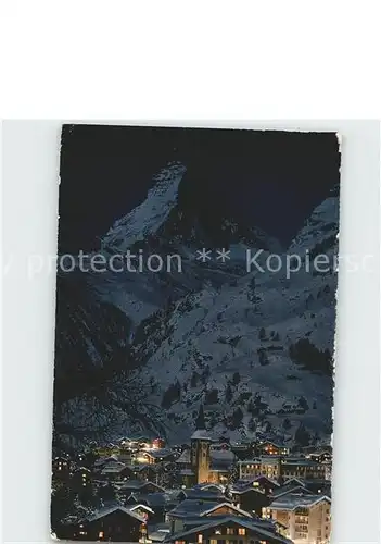 AK / Ansichtskarte Zermatt VS mit Matterhorn bei Nacht Kat. Zermatt