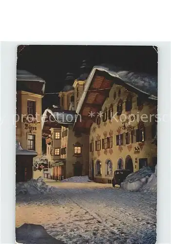 AK / Ansichtskarte St Johann Tirol Ortspartie bei Nacht im Winter Gasthof Baeren Kat. St. Johann in Tirol
