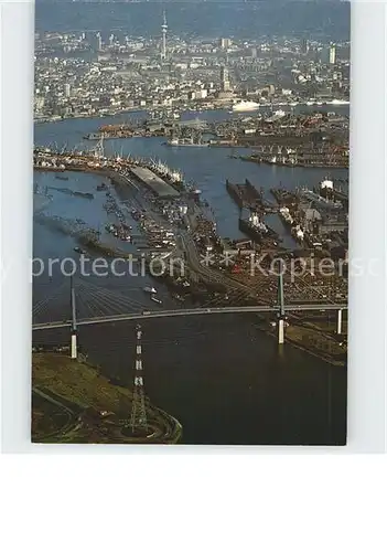 AK / Ansichtskarte Hamburg Fliegeraufnahme mit Kohlbrandbruecke Hafen Kat. Hamburg