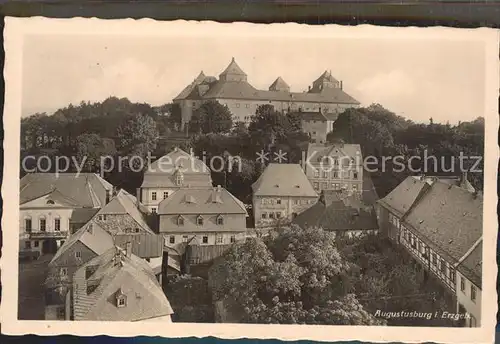 AK / Ansichtskarte Augustusburg Ortsansicht mit Schloss Kat. Augustusburg