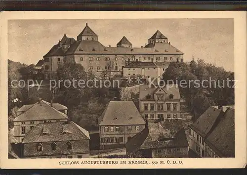 AK / Ansichtskarte Augustusburg Ortsansicht mit Schloss Kat. Augustusburg