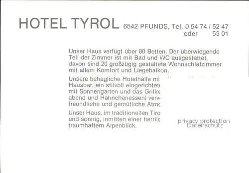 AK / Ansichtskarte Pfunds Hotel Tyrol Kat. Pfunds