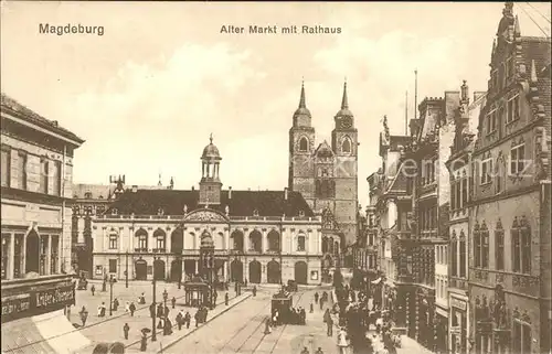 AK / Ansichtskarte Magdeburg Alter Markt mit Rathaus Kat. Magdeburg