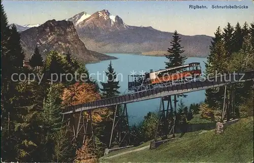 AK / Ansichtskarte Rigibahn Schnurtobelbruecke Vierwaldstaettersee Alpen Kat. Eisenbahn