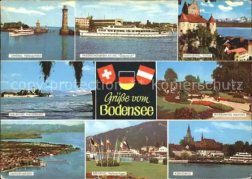 AK / Ansichtskarte Lindau Bodensee Hafeneinfahrt Friedrichshafen MS oesterreich Meersburg Schloss Halbinsel Wasserburg Tropeninsel Mainau Langenargen Bregenz Konstanz Kat. Lindau (Bodensee)