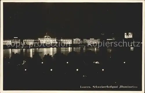 AK / Ansichtskarte Luzern LU Schweizerhofquai Illumination Kat. Luzern