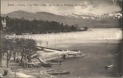AK / Ansichtskarte Ouchy Le Port Lac Leman Dent de Jaman et Rochers de Naye Kat. Lausanne