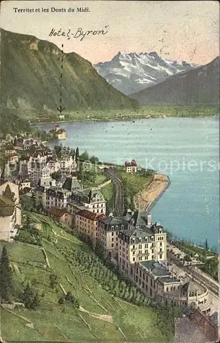 AK / Ansichtskarte Territet Panorama Lac Leman Dents du Midi Genfersee Alpen Kat. Territet