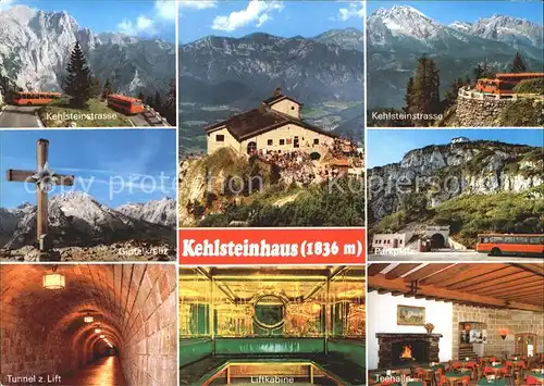AK / Ansichtskarte Kehlsteinhaus Liftkabine Kehlsteinstrasse Gipfelkreuz Kat. Berchtesgaden