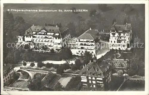 AK / Ansichtskarte Luzern LU Sanatorium St Anna Fliegeraufnahme Kat. Luzern