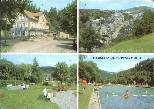 AK / Ansichtskarte Meuselbach Schwarzmuehle Schwimmbad Restaurant Schwarzmuehle Kat. Meuselbach Schwarzmuehle