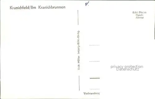 AK / Ansichtskarte Kranichfeld Kranichbrunnen Handabzug Kat. Kranichfeld