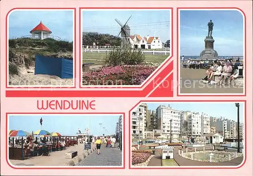 AK / Ansichtskarte Wenduine Strand Pavillon Windmuehle Denkmal Statue Promenade Teilansicht Kat. 